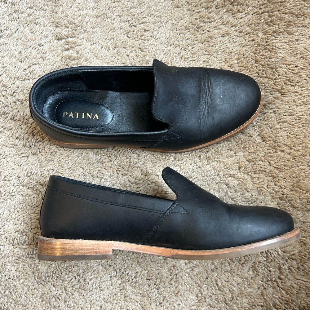 Patina Black Leather Shoes